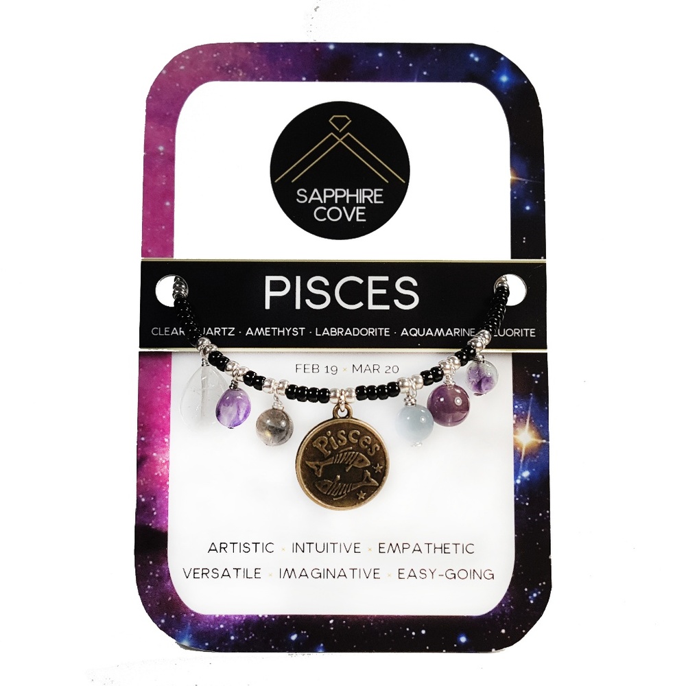 PISCES ♓ Gemstone Bracelet Zodiac Birthstone
